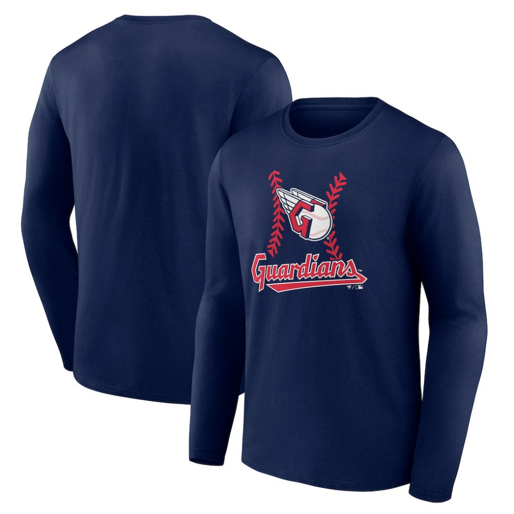 Cleveland Guardians Fastball Long Sleeve T-Shirt - Navy - MLB on Sale