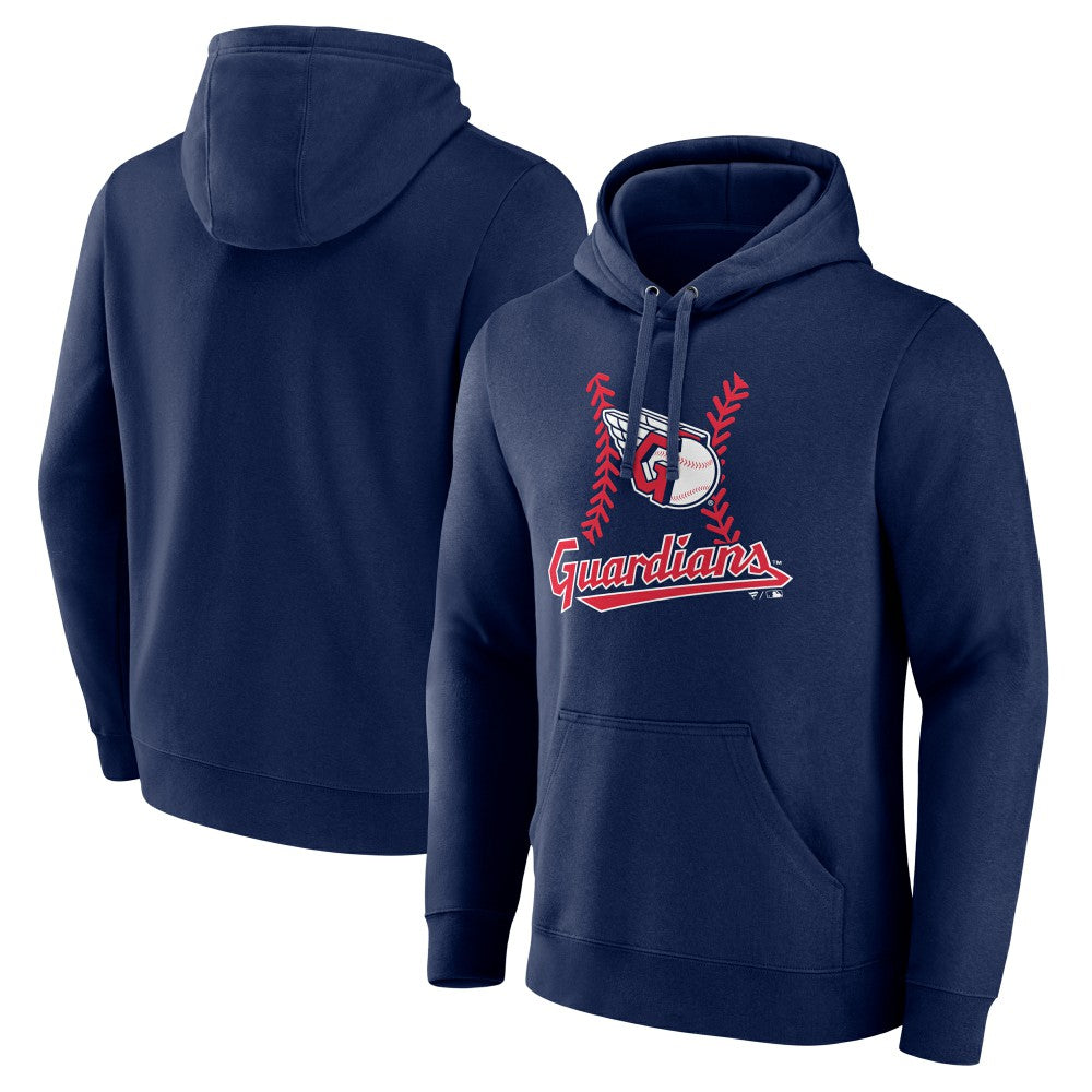 Cleveland Guardians Fastball Pullover Hoodie - Navy - MLB Discount
