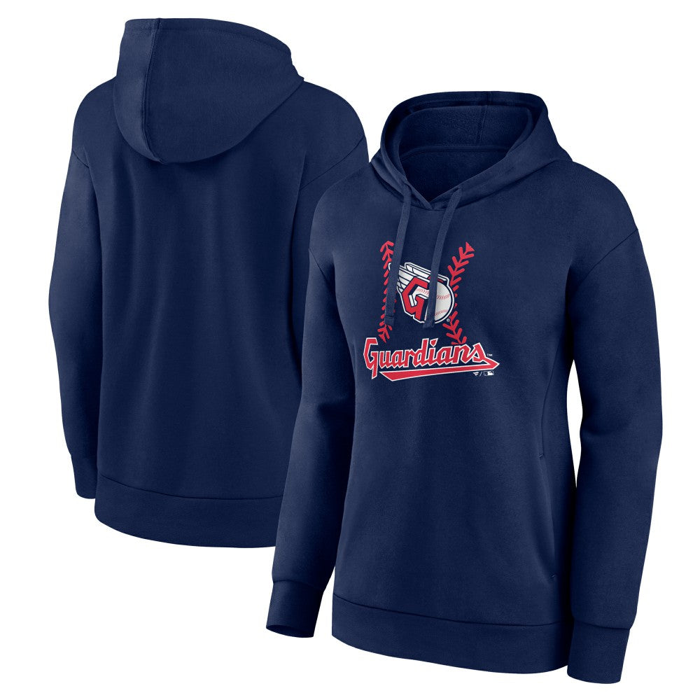 Cleveland Guardians Women's Fastball Pullover Hoodie - Navy - MLB on Sale