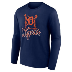 Detroit Tigers Fastball Long Sleeve T-Shirt - Navy - MLB Sale