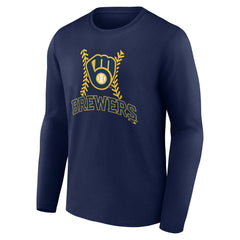 Milwaukee Brewers Fastball Long Sleeve T-Shirt - Navy - MLB Lifestyle
