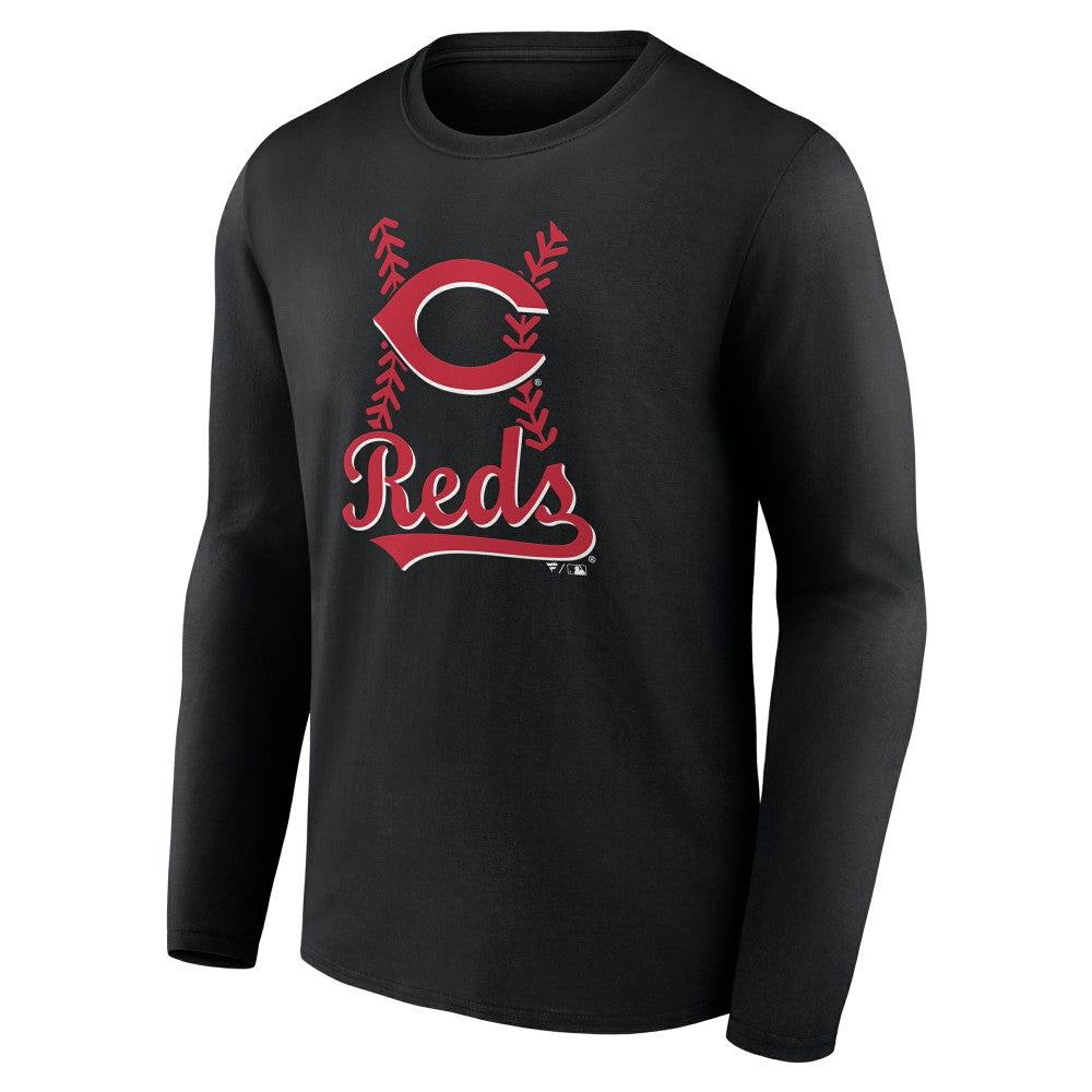 Cincinnati Reds Fastball Long Sleeve T-Shirt - Black - MLB Discount