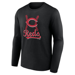 Cincinnati Reds Fastball Long Sleeve T-Shirt - Black - MLB Discount