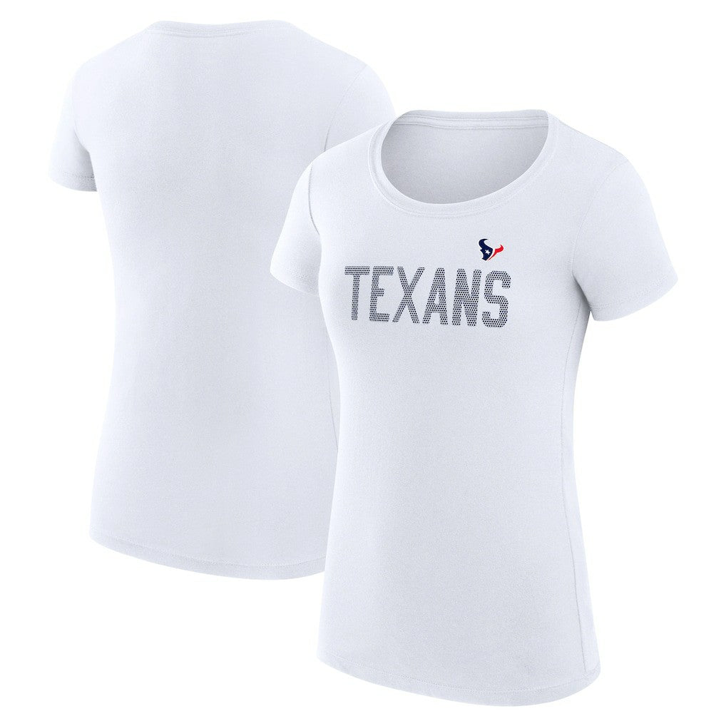 Houston Texans G-III 4Her by Carl Banks Women's Super-Slim Fit Lightweight Dot Print T-Shirt White
