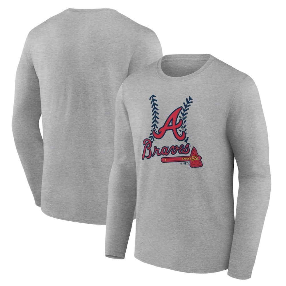 Atlanta Braves Fastball Long Sleeve T-Shirt - Gray - MLB Lifestyle