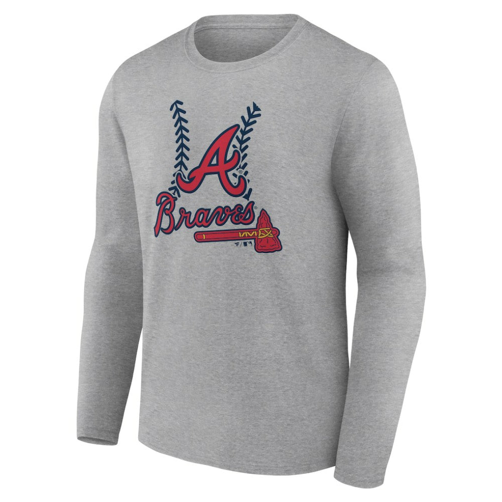 Atlanta Braves Fastball Long Sleeve T-Shirt - Gray - MLB Lifestyle