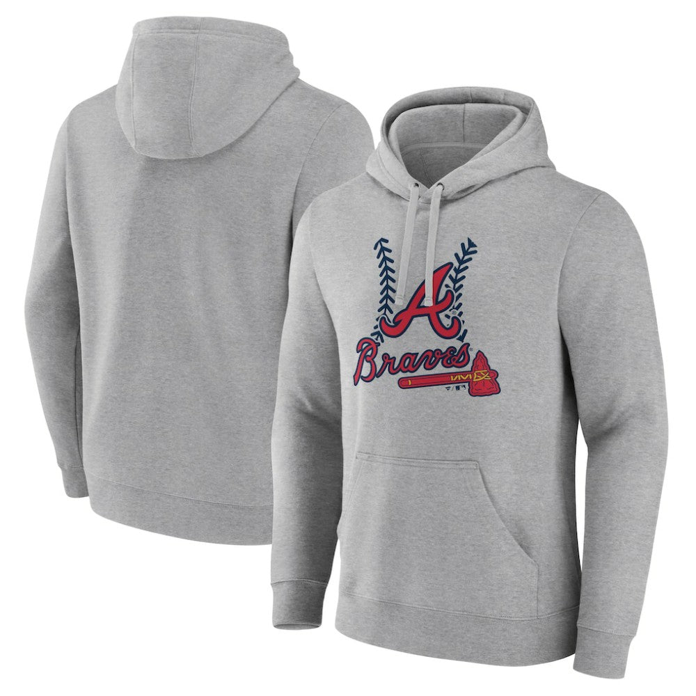 Atlanta Braves Fastball Pullover Hoodie - Gray - MLB on Sale