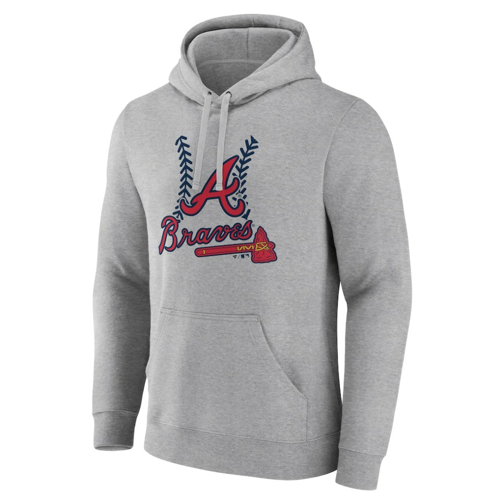 Atlanta Braves Fastball Pullover Hoodie - Gray - MLB on Sale