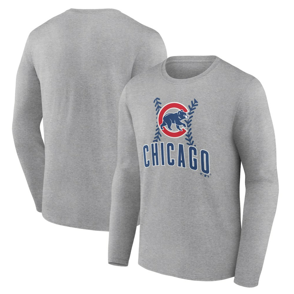 Chicago Cubs Fastball Long Sleeve T-Shirt - Gray - MLB Sale