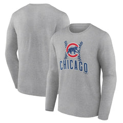 Chicago Cubs Fastball Long Sleeve T-Shirt - Gray - MLB Sale