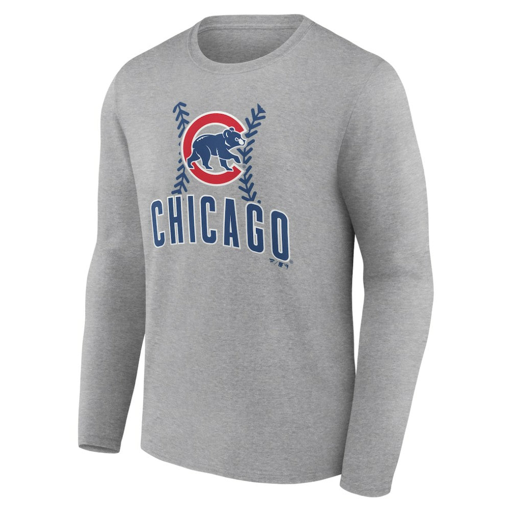 Chicago Cubs Fastball Long Sleeve T-Shirt - Gray - MLB Sale