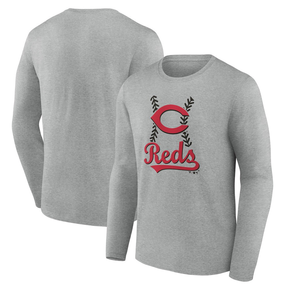 Cincinnati Reds Fastball Long Sleeve T-Shirt - Gray - MLB Sale