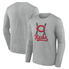 Cincinnati Reds Fastball Long Sleeve T-Shirt - Gray - MLB Sale