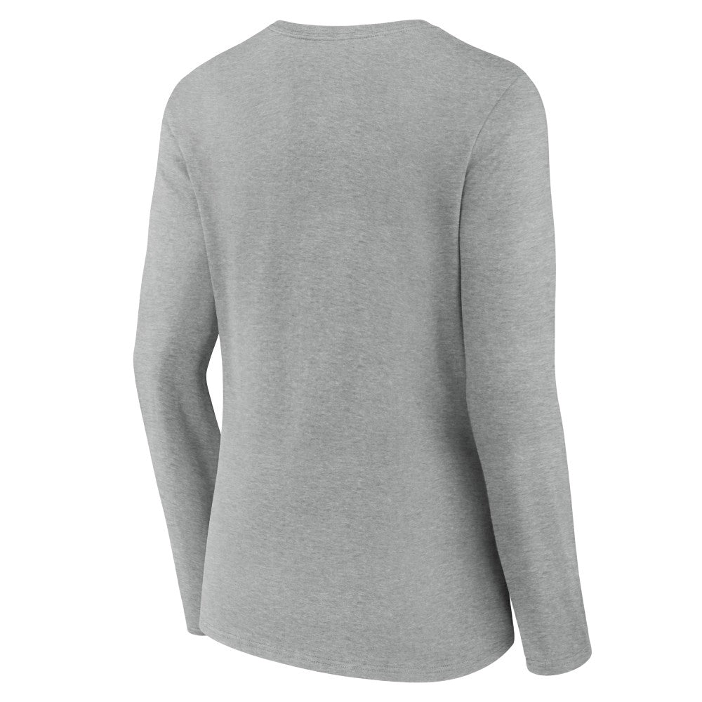 Milwaukee Brewers Women's Fastball Long Sleeve V-Neck T-Shirt - Gray - MLB Discount