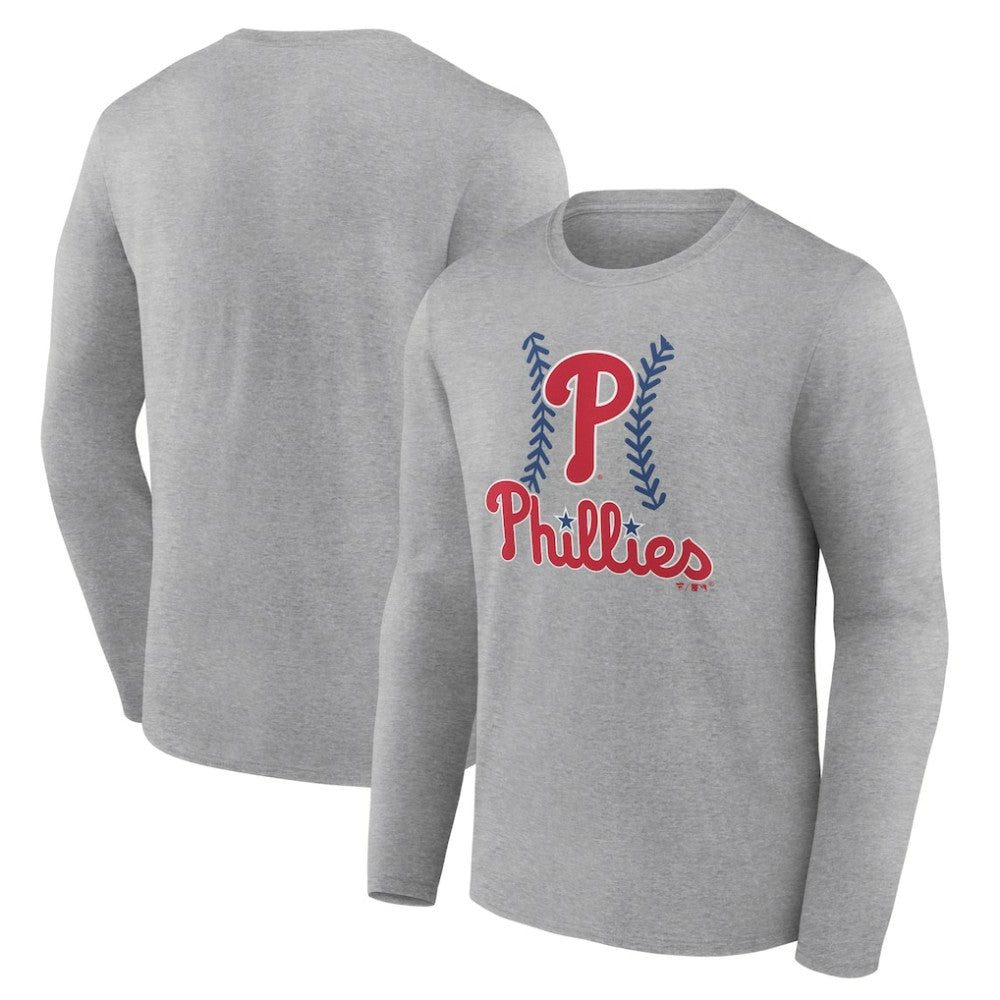 Philadelphia Phillies Fastball Long Sleeve T-Shirt - Gray - MLB Sale