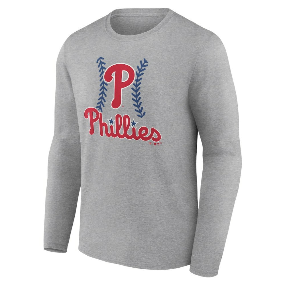Philadelphia Phillies Fastball Long Sleeve T-Shirt - Gray - MLB Sale