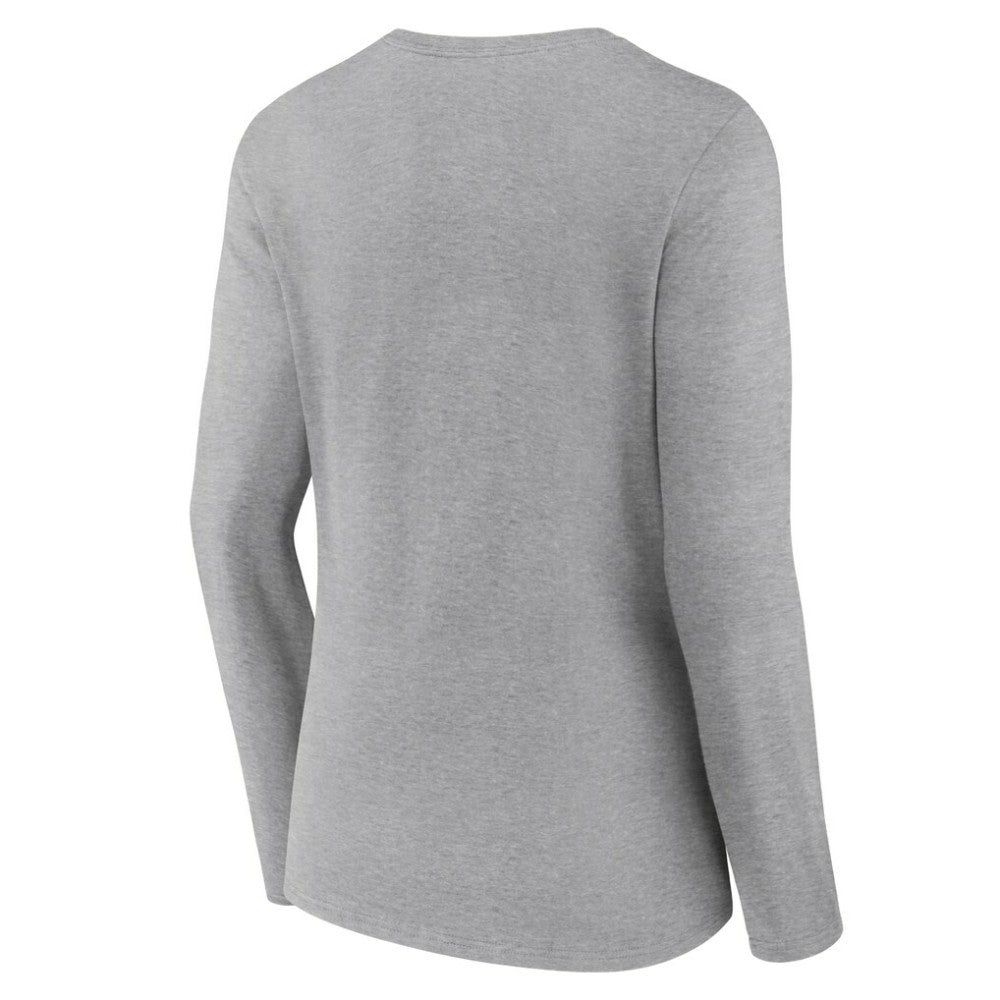 Philadelphia Phillies Women's Fastball Long Sleeve V-Neck T-Shirt - Gray - MLB Sale