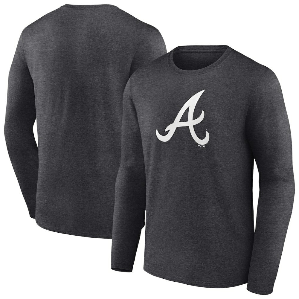 Atlanta Braves Monochrome Long Sleeve T-Shirt - Charcoal - MLB on Sale