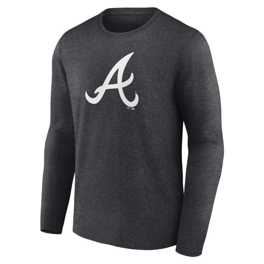 Atlanta Braves Monochrome Long Sleeve T-Shirt - Charcoal - MLB on Sale