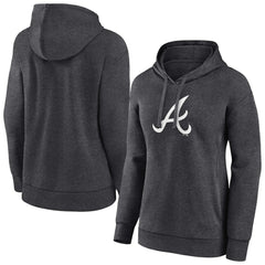 Atlanta Braves Women's Monochrome Pullover Hoodie - Charcoal - MLB Lifestyle