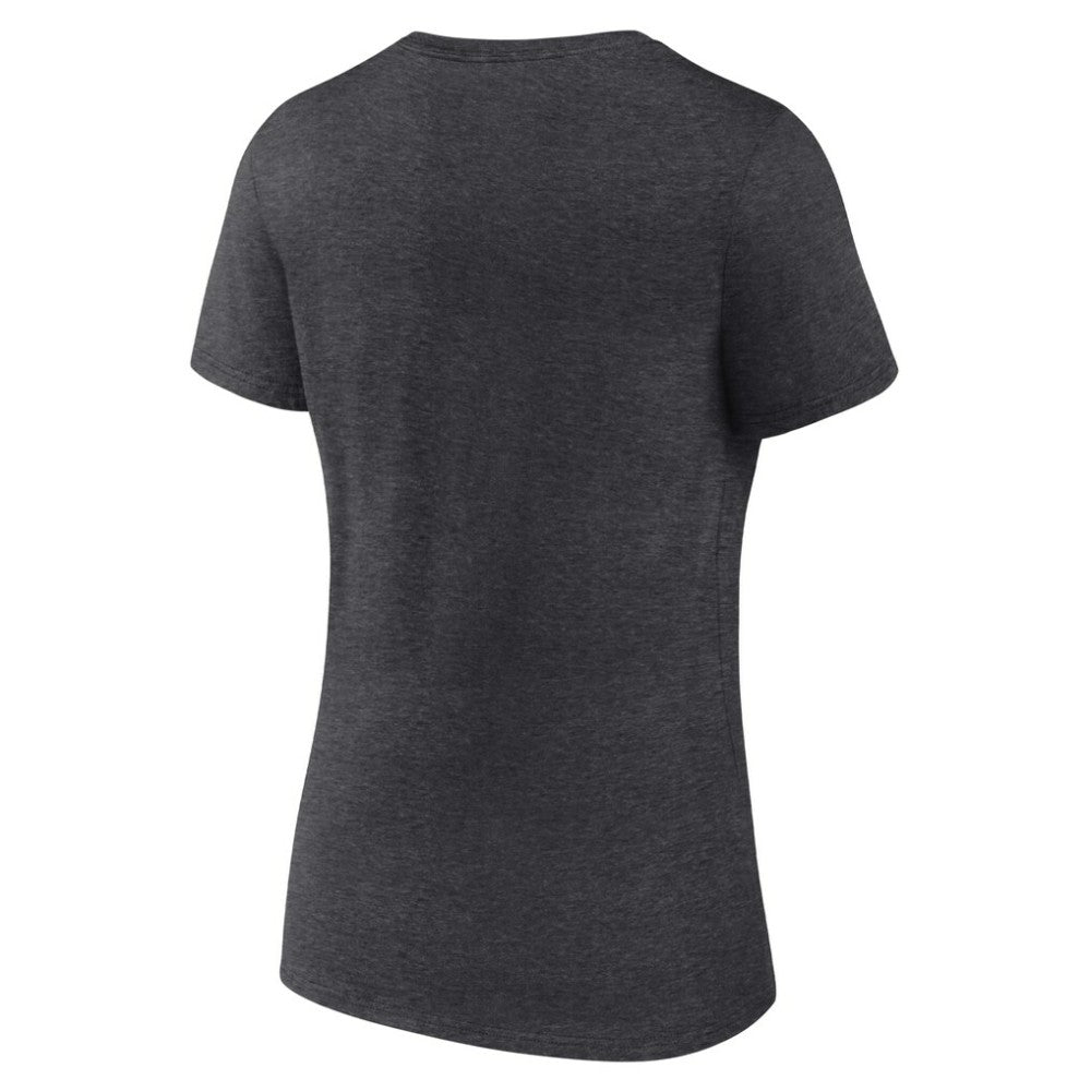Atlanta Braves Women's Monochrome V-Neck T-Shirt - Charcoal - MLB Lifestyle