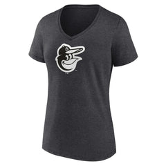 Baltimore Orioles Women's Monochrome V-Neck T-Shirt - Charcoal - MLB on Sale