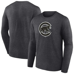 Chicago Cubs Monochrome Long Sleeve T-Shirt - Charcoal - MLB Lifestyle