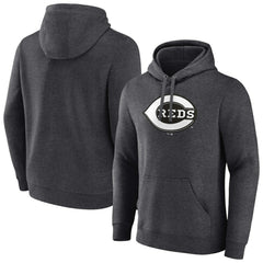 Cincinnati Reds Monochrome Pullover Hoodie - Charcoal - MLB Lifestyle