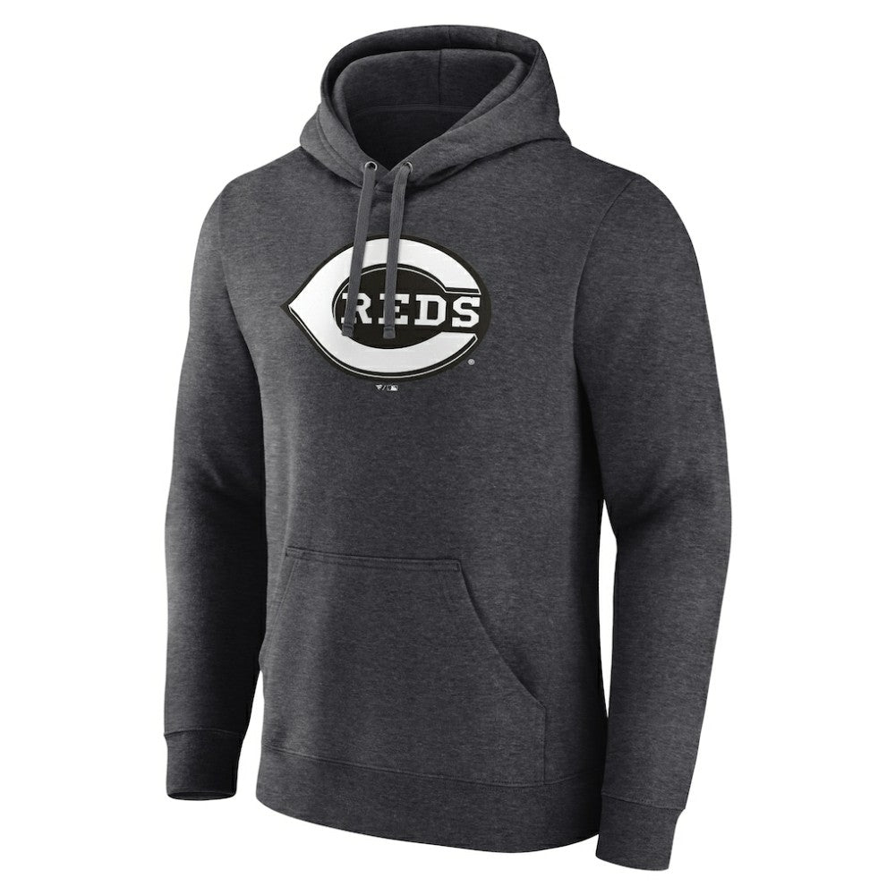 Cincinnati Reds Monochrome Pullover Hoodie - Charcoal - MLB Lifestyle