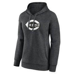 Cincinnati Reds Women's Monochrome Pullover Hoodie - Charcoal - MLB Sale