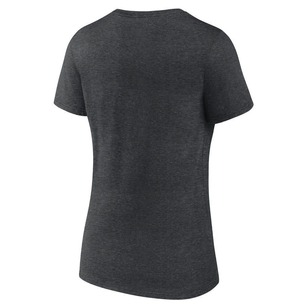 Cincinnati Reds Women's Monochrome V-Neck T-Shirt - Charcoal - MLB on Sale