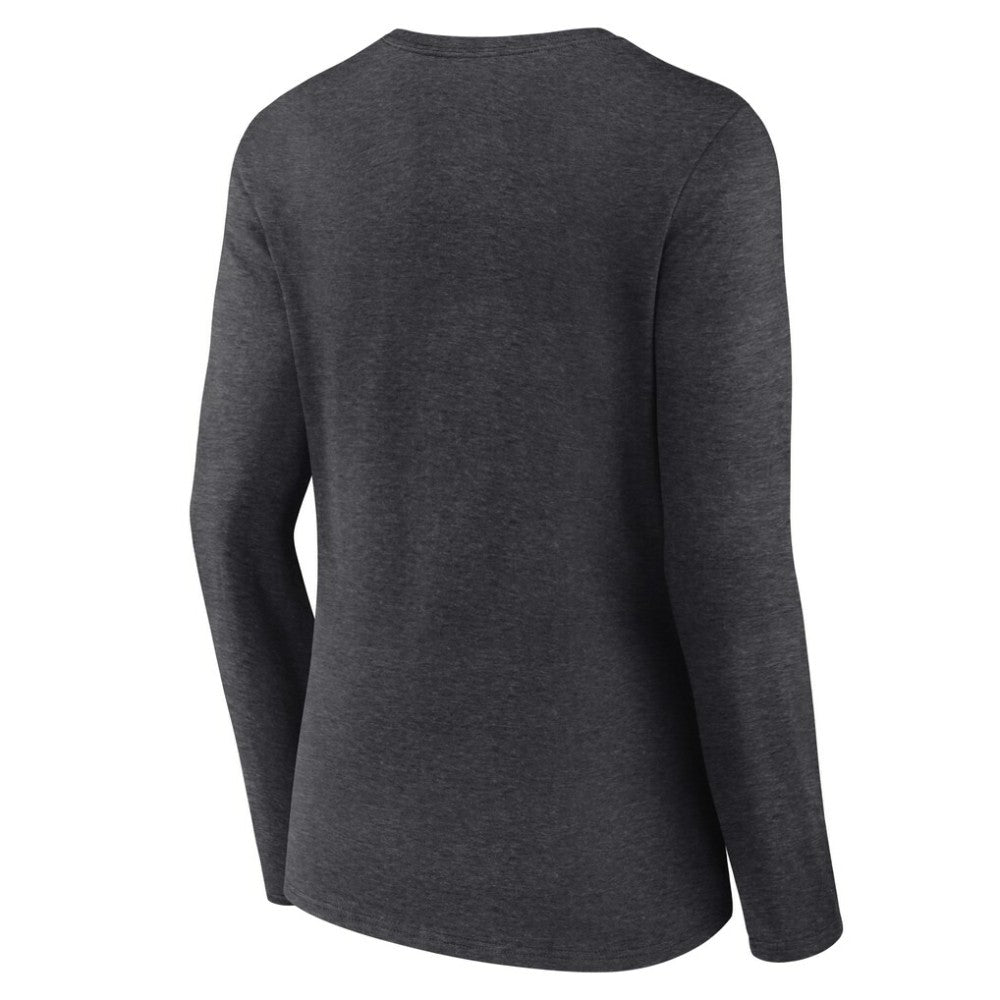 Cleveland Guardians Women's Monochrome Long Sleeve V-Neck T-Shirt - Charcoal - MLB on Sale