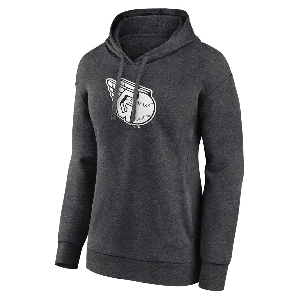 Cleveland Guardians Women's Monochrome Pullover Hoodie - Charcoal - MLB Online