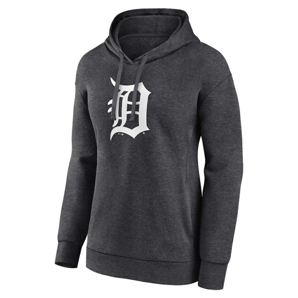 Detroit Tigers Women's Monochrome Pullover Hoodie - Charcoal - MLB Sale