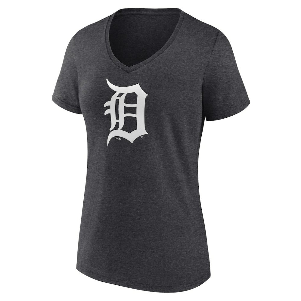 Detroit Tigers Women's Monochrome V-Neck T-Shirt - Charcoal - MLB on Sale