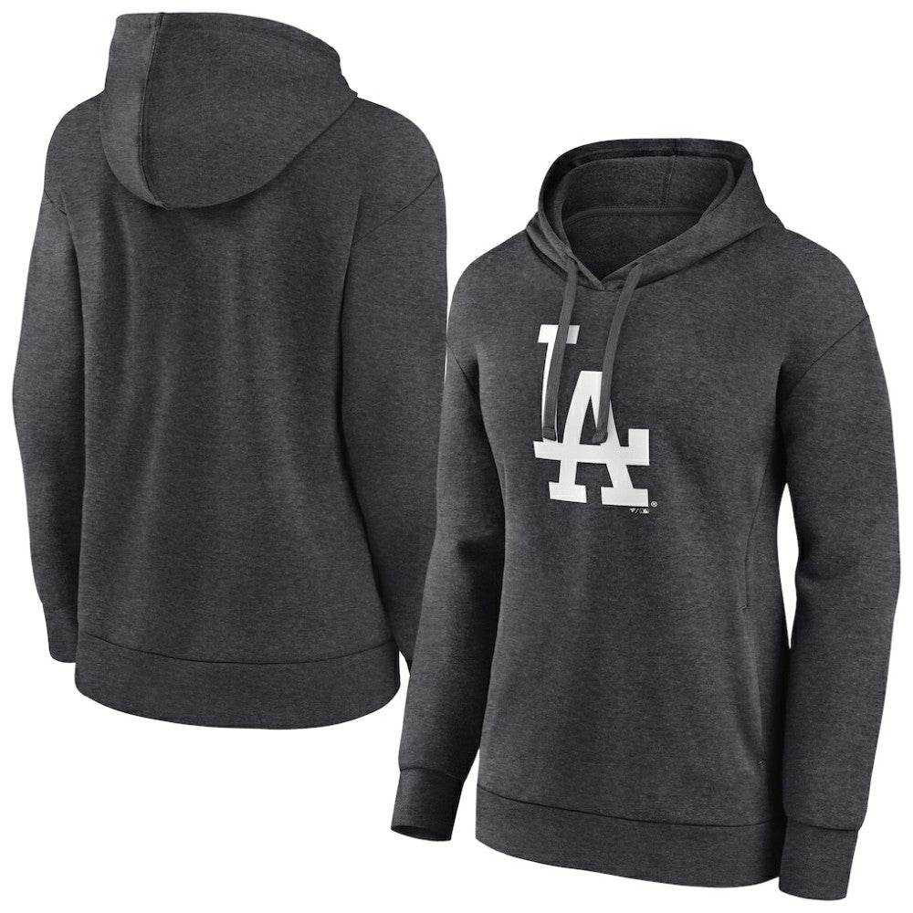 Los Angeles Dodgers Women's Monochrome Pullover Hoodie - Charcoal - MLB Online