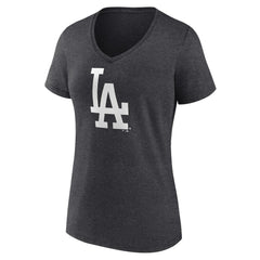 Los Angeles Dodgers Women's Monochrome V-Neck T-Shirt - Charcoal - MLB Online
