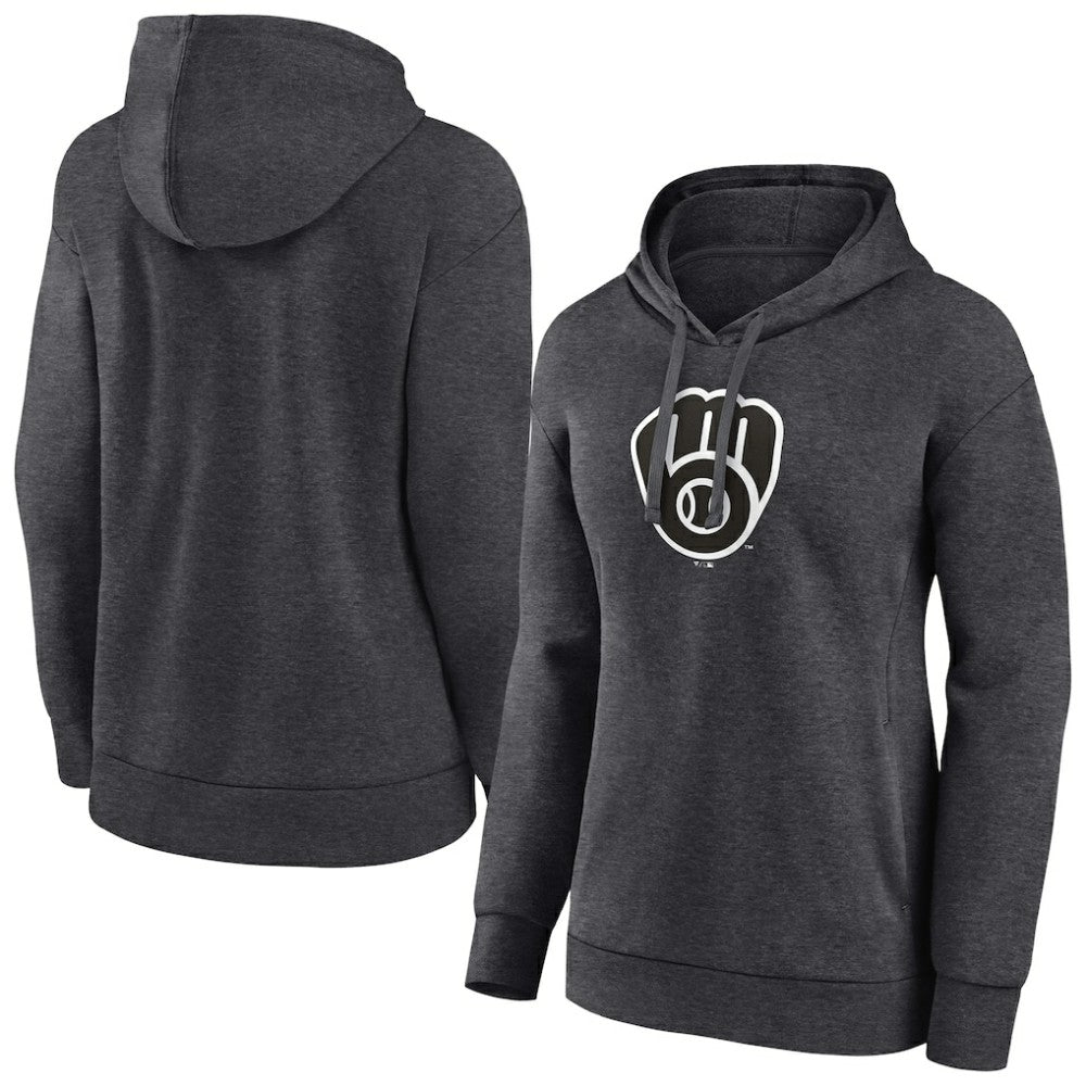 Milwaukee Brewers Women's Monochrome Pullover Hoodie - Charcoal - MLB Online