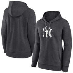 New York Yankees Women's Monochrome Pullover Hoodie - Charcoal - MLB Discount