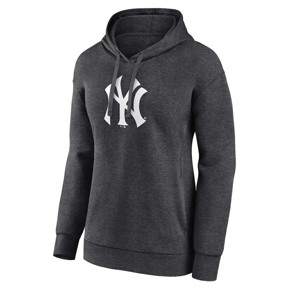 New York Yankees Women's Monochrome Pullover Hoodie - Charcoal - MLB Discount
