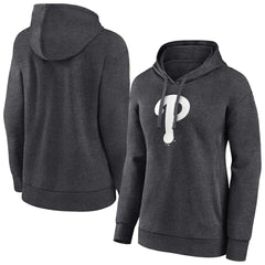 Philadelphia Phillies Women's Monochrome Pullover Hoodie - Charcoal - MLB Lifestyle