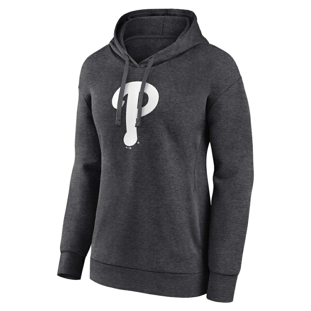 Philadelphia Phillies Women's Monochrome Pullover Hoodie - Charcoal - MLB Lifestyle