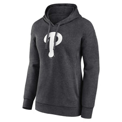 Philadelphia Phillies Women's Monochrome Pullover Hoodie - Charcoal - MLB Lifestyle