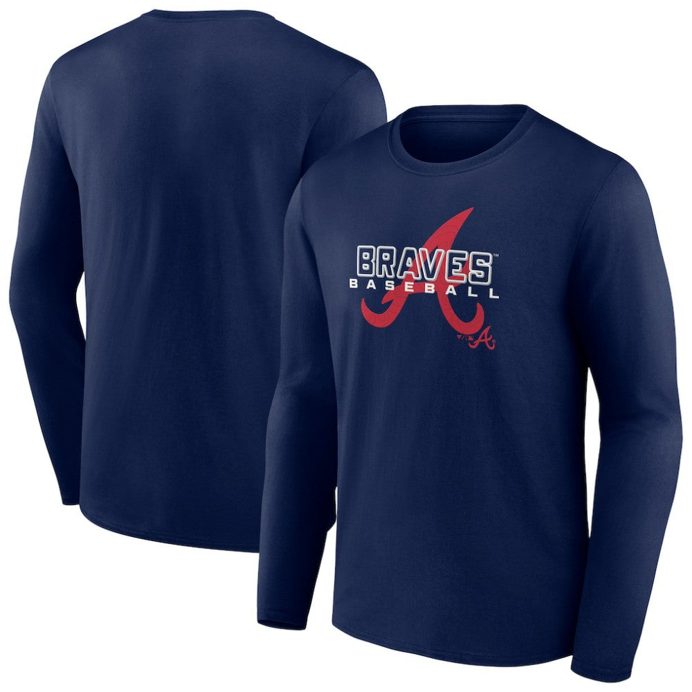 Atlanta Braves Stellar Long Sleeve T-Shirt - Navy - MLB Lifestyle