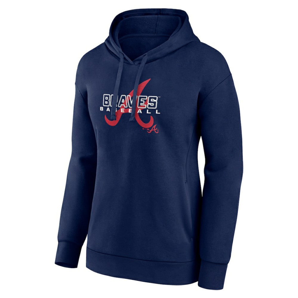 Atlanta Braves Women's Stellar Pullover Hoodie - Navy - MLB Discount
