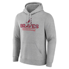 Atlanta Braves Evanston Stencil Pullover Hoodie - Gray - MLB Discount