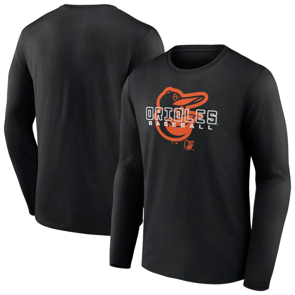 Baltimore Orioles Stellar Long Sleeve T-Shirt - Black - MLB Lifestyle