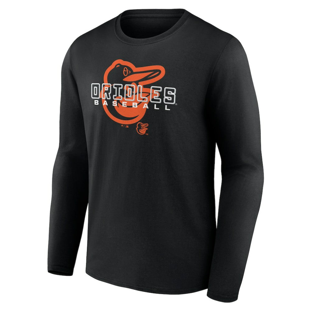 Baltimore Orioles Stellar Long Sleeve T-Shirt - Black - MLB Lifestyle