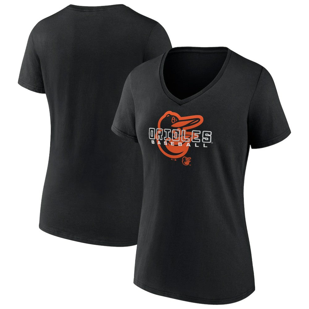 Baltimore Orioles Women's Stellar V-Neck T-Shirt - Black - MLB Online
