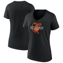 Baltimore Orioles Women's Stellar V-Neck T-Shirt - Black - MLB Online